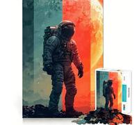 Puzzle pour Adultes 1000 pièces Astronaute à la Surface d'une planète Assemblage Parfait Art Logique Jeu d'adresse Jeu Lent Calme Cadeau de Noël apaisant (50x75cm)