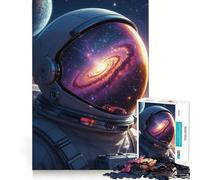 Puzzle pour Adultes 1000 pièces Astronaute avec reflet de Galaxie Découpe précise Jeu de logique Amusant Détente Cadeau d'anniversaire pour l'esprit (38x52cm)