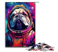 Puzzle pour Adultes 1000 pièces Astronaute Bulldog Puzzle pour Adultes Jeux de Famille en Bois Cadeaux d'anniversaire de Noël 75x50cm