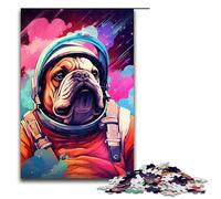 Puzzle pour Adultes 1000 pièces Astronaute Bulldog Puzzles Jeux Jouets Cadeau Convient pour la décoration de Bureau 75x50cm