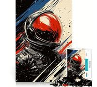 Puzzle pour Adultes 1000 pièces Astronaute dans l'espace Assemblage Parfait Art Logique Jeu d'adresse Jeu Lent et apaisant Cadeau de Noël apaisant (50x75cm)