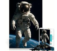 Puzzle pour Adultes 1000 pièces Astronaute dans l'espace au-Dessus de la Terre Découpe Parfaite Jeu Amusant et Stimulant pour l'esprit Jeu paisible Cadeau d'anniversaire Amusant (38x52cm)
