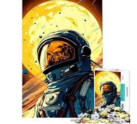 Puzzle pour Adultes 1000 pièces Astronaute dans l'espace avec planète en arrière-Plan Puzzle pour Adultes Jeu Familial Course de Vitesse Manuelle Cadeaux Uniques pour Anniversaire et Noël (38x26cm)