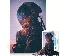 Puzzle pour Adultes 1000 pièces Astronaute dans l'espace Découpe serrée Jeu de logique Amusant Détente Cadeau d'anniversaire pour l'esprit (38x52cm)