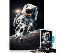 Puzzle pour Adultes 1000 pièces Astronaute dans l'espace Jeu à articulations Pointues Défi Mental Jouet Calme et Amusant Décoration de Noël pour la Maison (38x52cm)