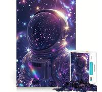 Puzzle pour Adultes 1000 pièces Astronaute dans Un Cosmos Vibrant Jeu de réflexion Artistique aux Bords précis Jeu Calme Cadeau d'anniversaire pour l'esprit (38x52cm)