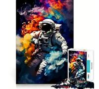 Puzzle pour Adultes 1000 pièces Astronaute dans Un Nuage Spatial coloré Découpe serrée Jeu de logique Amusant Détente Cadeau d'anniversaire pour l'esprit (38x26cm)