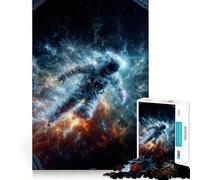 Puzzle pour Adultes 1000 pièces Astronaute dans Une nébuleuse Assemblage Parfait Art Logique Jeu d'adresse Jeu Lent Calme Cadeau de Noël apaisant (38x26cm)