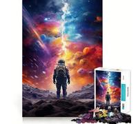 Puzzle pour Adultes 1000 pièces Astronaute dans Une tempête de nébuleuses Bords impeccables Jeu d'exercice cérébral Amusant Ambiance chaleureuse Scène de Noël (38x52cm)