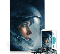Puzzle pour Adultes 1000 pièces Astronaute dans Une tempête de Neige Découpe précise Jeu de réflexion Détente Cadeau Artistique de Noël (38x26cm)