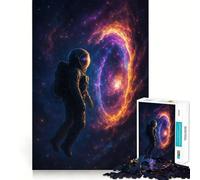 Puzzle pour Adultes 1000 pièces Astronaute Devant Une nébuleuse Jeu de logique et d'adresse Jeu Facile Cadeau Artistique de Noël (38x26cm)