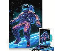 Puzzle pour Adultes 1000 pièces Astronaute Espace Découpe numérique précise Art Détente et Stimulation Cognitive Jeu de Relaxation Cadeau Artistique de Noël (38x26cm)