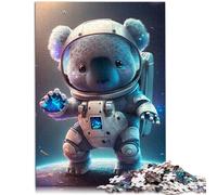 Puzzle pour Adultes 1000 pièces Astronaute Espace Koala Ours Décoration de la Maison Puzzle Jouets Cadeaux d'anniversaire pour et Adolescent Âge 14 Ans et Plus 26x38cm