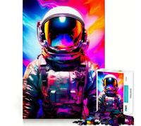 Puzzle pour Adultes 1000 pièces Astronaute Espace Nébuleuse Clean Fit Décor Jeu de Stimulation mentale Temps de Jeu Confortable Cadeau d'anniversaire Artistique (50x75cm)