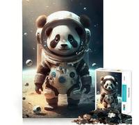 Puzzle pour Adultes 1000 pièces Astronaute Espace Panda Ours Jeu d'adresse et de réflexion Jeu Gratuit Scène de Noël (50x75cm)