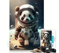 Puzzle pour Adultes 1000 pièces Astronaute Espace Panda Ours Jeu d'adresse et de réflexion Jeu Gratuit Scène de Noël (38x26cm)