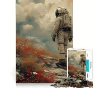 Puzzle pour Adultes 1000 pièces Astronaute et planète,Jeu de réflexion Artistique aux Bords précis,Jeu Calme,Cadeau d'anniversaire pour développer l'esprit (38x26cm)