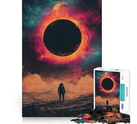Puzzle pour Adultes 1000 pièces Astronaute et Trou Noir Films interstellaires Trou Noir Jeu cognitif Amusant à Assembler,Jouet de Jeu Occasionnel Cadeau d'anniversaire pour l'esprit (38x52cm)