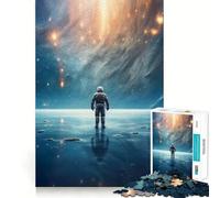 Puzzle pour Adultes 1000 pièces Astronaute Explorateur de l'espace Décoration Facile à Assembler Jeu Stimulant pour Les Oreilles Temps de Jeu Confortable Décoration d'anniversaire Cadeau (38x52cm)