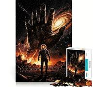 Puzzle pour Adultes 1000 pièces Astronaute Face à la Main Cosmique Découpe Parfaite Jouet Amusant et Stimulant pour l'esprit Jeu paisible Cadeau d'anniversaire Amusant (50x75cm)