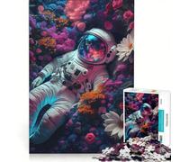 Puzzle pour Adultes 1000 pièces Astronaute Fleur Planète, Jeu de réflexion, Niveau de difficulté élevé, Idéal comme Cadeau pour Toute la Famille 50x75cm