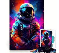 Puzzle pour Adultes 1000 pièces Astronaute Goutte Liasse Articulations Douces Jeu Cognitif Amusant Jouet Jeu Décontracté Cadeau d'anniversaire (50x75cm)