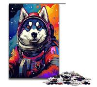 Puzzle pour Adultes 1000 pièces Astronaute HuskyLots of Thick Puzzle coloré pour Adultes Jeux de Famille en Bois Cadeaux d'anniversaire de Noël 75x50cm