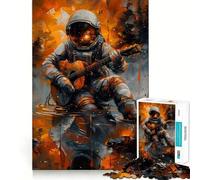 Puzzle pour Adultes 1000 pièces Astronaute Jouant de la Guitare Décoration élégante Jeu de réflexion Jouet pour des Moments de détente Cadeau d'anniversaire Artistique (38x26cm)