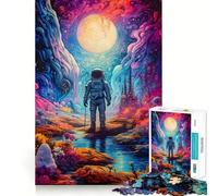 Puzzle pour Adultes 1000 pièces Astronaute l'espace est Sauvage Jeu de précision pour Les articulations Défi Mental Jouet Calme et Amusant Décoration de Noël (38x52cm)