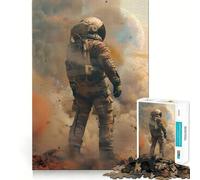 Puzzle pour Adultes 1000 pièces Astronaute Marchant sur Mars Découpe serrée Jeu de logique Amusant Détente Cadeau d'anniversaire pour l'esprit (50x75cm)