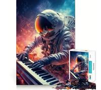 Puzzle pour Adultes 1000 pièces Astronaute Pianiste Découpe précise Art Jeu de réflexion Détente Cadeau de Noël Artistique (50x75cm)