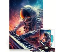 Puzzle pour Adultes 1000 pièces Astronaute Pianiste Jeu de précision et de Stimulation mentale Jouet pour Un Moment de détente et de Divertissement Décoration de Noël (38x26cm)
