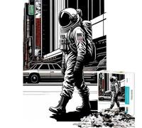 Puzzle pour Adultes 1000 pièces Astronaute Vintage Puzzle 1000 pièces à Monter soi-même Un Jeu Stimulant et Amusant pour Toute la Famille (50x75cm)