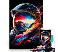 Puzzle pour Adultes 1000 pièces Astronaute Visage coloré Assemblage Parfait Art Logique Jeu d'adresse Jeu Lent Cadeau de Noël apaisant (50x75cm)