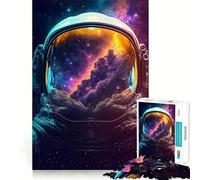 Puzzle pour Adultes 1000 pièces Astronaute Voie lactée Casque Bords impeccables Jeu d'exercice cérébral Amusant et Chaleureux Scène de Noël (38x52cm)