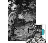 Puzzle pour Adultes 1000 pièces Astronautes de l'inconnu Décoration Murale Découpe de précision Idée Cadeau Noël/Anniversaire (Dimensions 38x26cm)