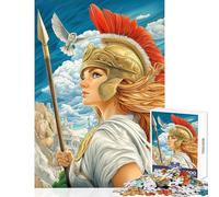 Puzzle pour Adultes 1000 pièces Athéna déesse de la Guerre Jeu éducatif Défi Difficile Jouet Décoration Murale Activités Amusantes à la Maison (38x26cm)