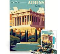 Puzzle pour Adultes 1000 pièces Athènes Grèce Jeu de réflexion Amusant et Stimulant,idéal pour se divertir ou pour Un Anniversaire (38x26cm)