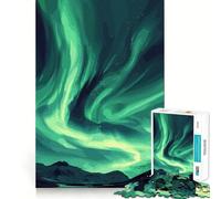 Puzzle pour Adultes 1000 pièces Aurora Night Lights Jeu de réflexion Amusant et Stimulant,idéal pour se divertir ou pour Un Anniversaire (50x75cm)