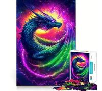Puzzle pour Adultes 1000 pièces Aurora Sun Wyvern Dragon Découpe Impeccable Amusant,Stimulant l'esprit,Jeu de détente,décoration de Noël (38x52cm)