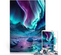 Puzzle pour Adultes 1000 pièces Aurore boréale Bleue Compétition de Vitesse Manuelle Décoration d'intérieur et Cadeaux Uniques 38x26cm
