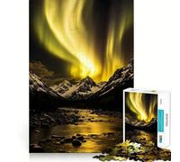 Puzzle pour Adultes 1000 pièces Aurores boréales sur Montagnes enneigées Découpe précise Jeu d'adresse et de réflexion Détente Cadeau Artistique de Noël (38x26cm)