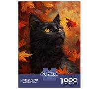 Puzzle pour Adultes 1000 Pièces Autumn Cat's Gaze Puzzle Adulte Jeu Manuel Découpe De Précision Idéal comme Cadeau 70x50cm/1000pcs