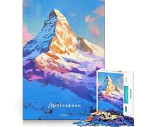 Puzzle pour Adultes 1000 pièces Aventure Matterhorn Découpe Lisse Jeu Artistique et créatif pour Le Cerveau Temps de détente et de Divertissement Cadeau apaisant pour Noël (50x75cm)