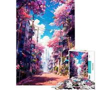 Puzzle pour Adultes 1000 pièces Avenue des Fleurs Puzzles pour Adolescents Jeux de détente Analyse et logique Cadeaux de Noël et d'anniversaire (Taille 38x26cm)