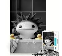 Puzzle pour Adultes 1000 pièces Axolotl dans Une Baignoire avec des Canards en Caoutchouc Découpe serrée Jeu de logique Amusant Détente Cadeau d'anniversaire pour l'esprit (38x26cm)