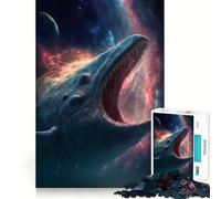 Puzzle pour Adultes 1000 pièces Baleine Bleue de l'espace,œuvre d'art Finement découpée,défi Intelligent et Amusant,Jeu de Calme,Cadeau d'anniversaire (38x26cm)