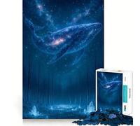 Puzzle pour Adultes 1000 pièces Baleine céleste au-Dessus de la forêt,Jeu de Construction Artistique aux Bords précis,idéal pour Passer Un Moment agréable,décoration Murale de Noël (50x75cm)