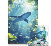Puzzle pour Adultes 1000 pièces Baleine Paradis sous-Marin Jeux Amusants Décompression intellectuelle Amélioration de l'amour Entre Les Couples 50x75cm