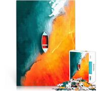 Puzzle pour Adultes 1000 pièces Bateau dans l'eau Abstraite Jouets de Divertissement Familial Une œuvre d'art 38x26cm